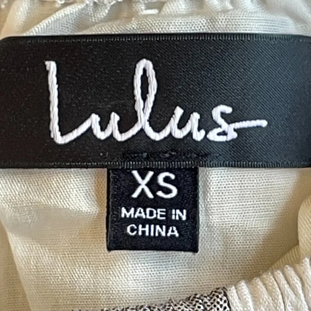 Lulu's Sea of Cortez Linen Blend NEW Grey and White Stripe Off Shoulder Crop XS - Picture 5 of 9